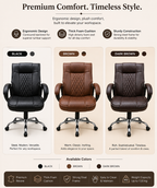 Executive Comfort Office Chair – Premium Rexine & Foam Cushion