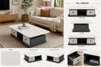 Modern Terrazzo Center Table with Storage Drawers | Cloud Furniture