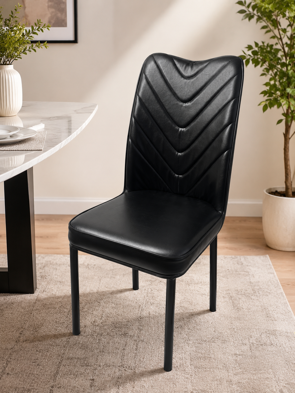 Luxury Maroon Dining Chair with Premium Rexine Upholstery