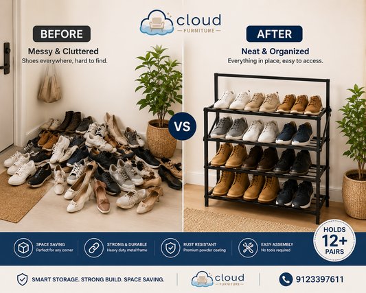 Cloud Furniture Foldable Metal Shoe Rack