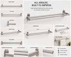 Premium 304 Stainless Steel Double Towel Rack – 60 CM Wall Mounted Bathroom Towel Holder | Rust-Proof Brushed Finish