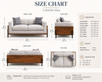 Modern Solid Wood Frame 2-Seater Fabric Sofa | Contemporary Living Room Couch