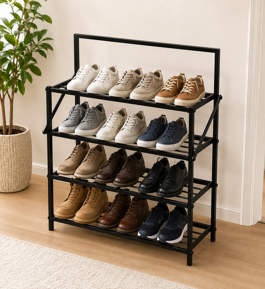 Cloud Furniture Foldable Metal Shoe Rack